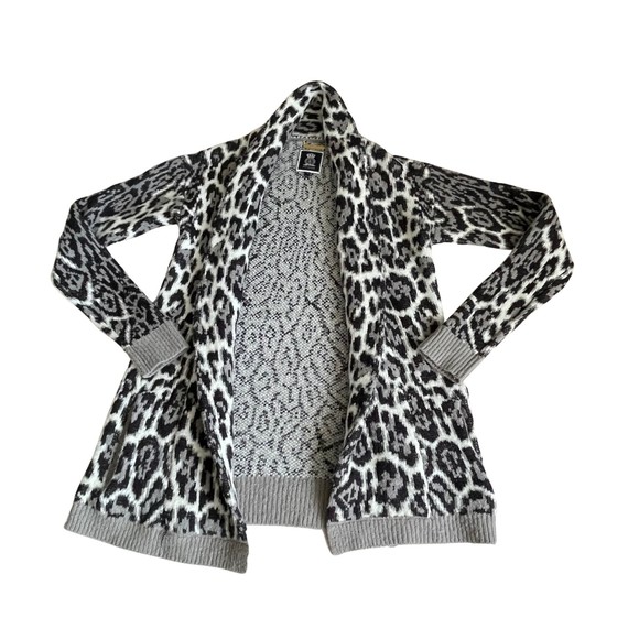Juicy Couture Sweaters - Juicy Couture Wool Blend Open Front Leopard Cardigan Size XS/S